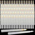 8.5 Inch White Flameless LED Taper Candles Bulk - Safe Romantic Decor