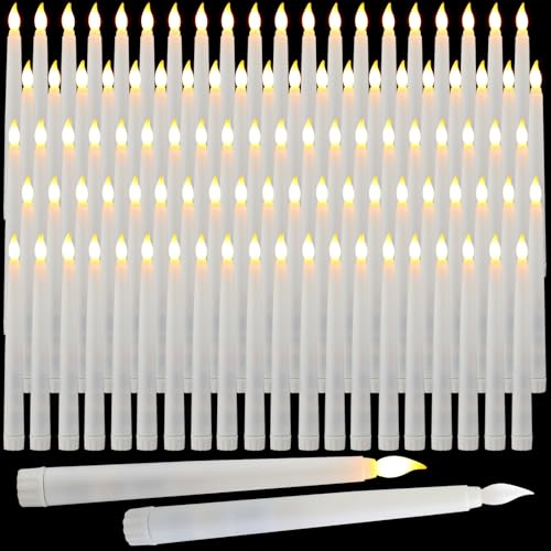 8.5 Inch White Flameless LED Taper Candles Bulk - Safe Romantic Decor