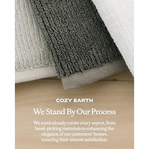 Cozy Earth Ribbed Washcloth Set - 60% Cotton 40% Viscose from Bamboo Bathroom Washcloths - Soft & Absorbent Textured Ribbed Pattern - 4 Pack White