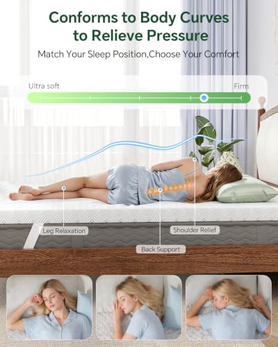 White 3-Inch Full Size Memory Foam Mattress Topper - Pressure Relief & Cooling