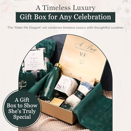 Luxury Spa Gift Basket for Women - Self-Care Birthday Set with Candles & Bottle