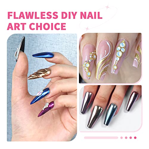 SAVILAND 48-Color Chrome Nail Powder Set with Application Sponge Sticks - 08-48PCS
