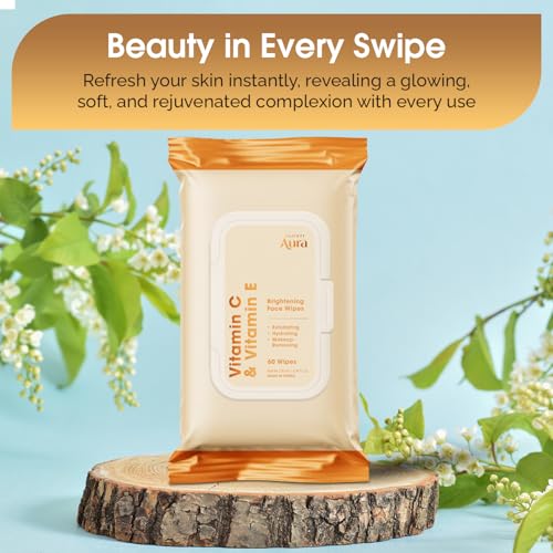 Vitamin C & Vitamin E Face Wipes ? Dermatologist Tested, Anti-Aging, Korean Skin Care ? Removes Makeup, Hydrates, Softens The Look Of Fine Lines ? Vegan, Clean Beauty ? 240 Count