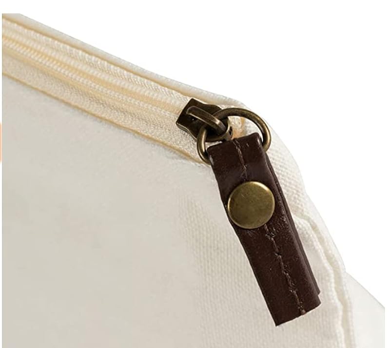 6 Pack Juvale Canvas Makeup Bags - 11.75 x 5.5 Inches Travel Cosmetic Pouches, White Cotton, Zipper Closure, DIY & Bridesmaid Gifts