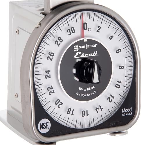 Mechanical Food Scale - Modern Silver Dial Kitchen & Restaurant Scale, 2 lb Capacity