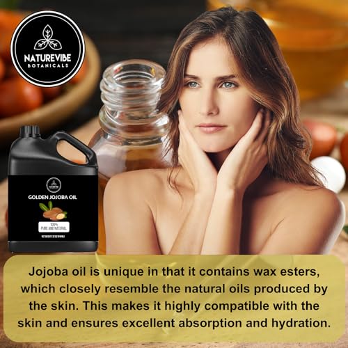 Naturevibe Botanicals Jojoba Oil 32oz and Sweet Almond Oil 32oz | Oil Combo
