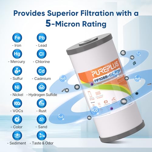 Heavy Metal Reduction Whole House Water Filter 10x4.5 Inch - 4 Pack, Deluxe Variation