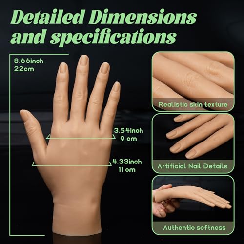 Silicone Practice Hand for Tattooing and Art, Realistic Skin Texture
