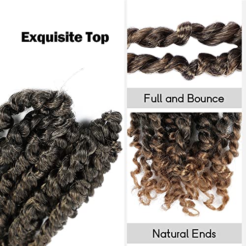 Pre-Twisted Passion Twist Crochet Hair 22 Inch for Black Women - Ombre Honey Blonde, Pack of 8