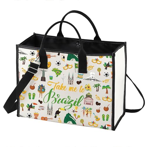 LEVLO Brazil Culture Travel Cosmetic Bag - World Cup Souvenir Gift Zipper Pouch Bag For Traveler