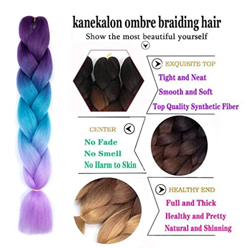 Xiaofeng Synthetic Braiding Hair Extensions 6 Packs 24 Inch - Mix Alice Variation