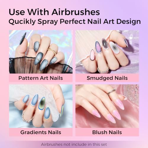 Rainbow Multicolor Airbrush Gel Nail Polish Set - No Mixing, No Clogging, Ready-to-Use