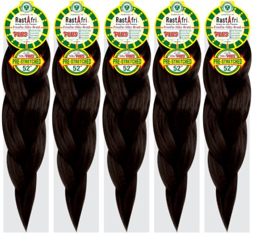 Dark Brown 24-Inch Pre-Stretched Braiding Hair - Silky Braid 5 Pack