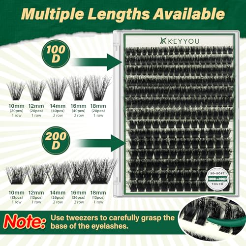 DIY Lash Extension Kit 280Pcs Individual Eyelash Extension Kit 40D50D 0.07D Curl 9-16MIX Lash Clusters Kit with Lash Glue Remover Applicator Easy to Use for Beginners