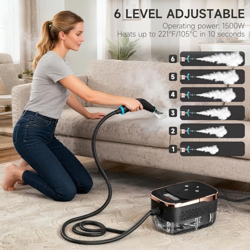 Handheld Steam Cleaner for Home & Car Detailing - Powerful 4Bar Pressure, 15S Instant Heat
