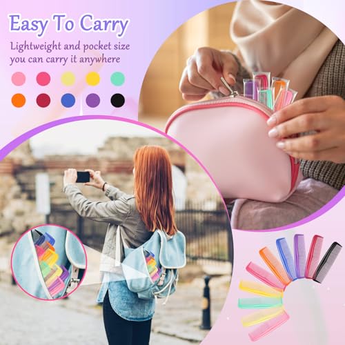 HOFASON 200 Pack Colorful Travel Hair Combs - Individually Wrapped for Women & Kids