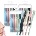 72 Pcs 2-in-1 Nasal Hair Cutter Double Sided Nose Hair Trimmer Bulk for Women Men Portable 360¡Æ Rotating Manual Nose Nasal Knife Soft Cleaning Brush Box Package Multicolor