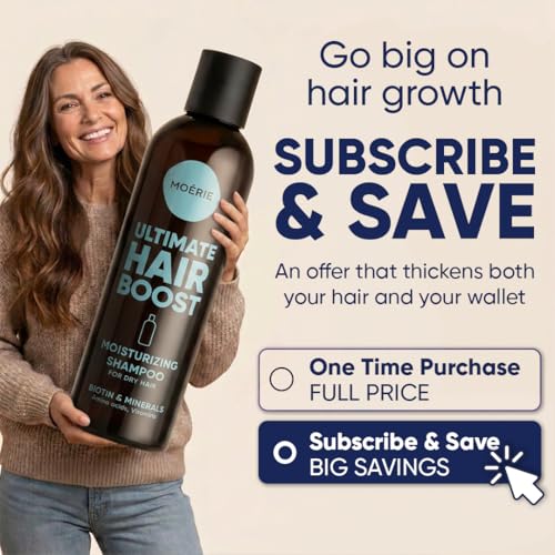 Moerie Hair Growth Shampoo for Thinning Hair (Clear) | Biotin, Rosemary & Caffeine