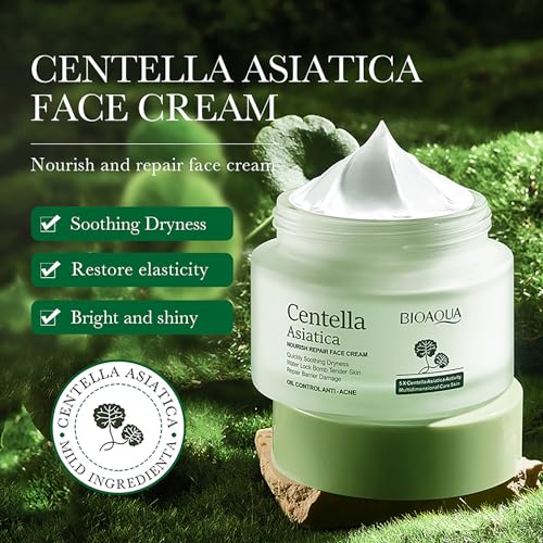 Centella Asiatica Face Moisturizer & Skin Repair Cream 1.8 Fl Oz Pack of 2