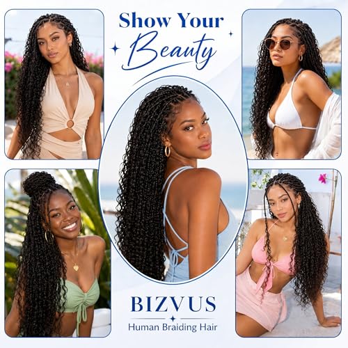 Human Boho Braiding Hair Extensions Curly Deep Wave 20 Inch 3 Bundles