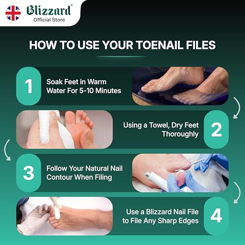 Ingrown Toenail File Set by Blizzard ? 3 Piece Double-Ended Tool Kit with Blacks File, Nail Cleaner and Lifter for Cleaning and Care of Ingrown Toenails - Premium Stainless Steel