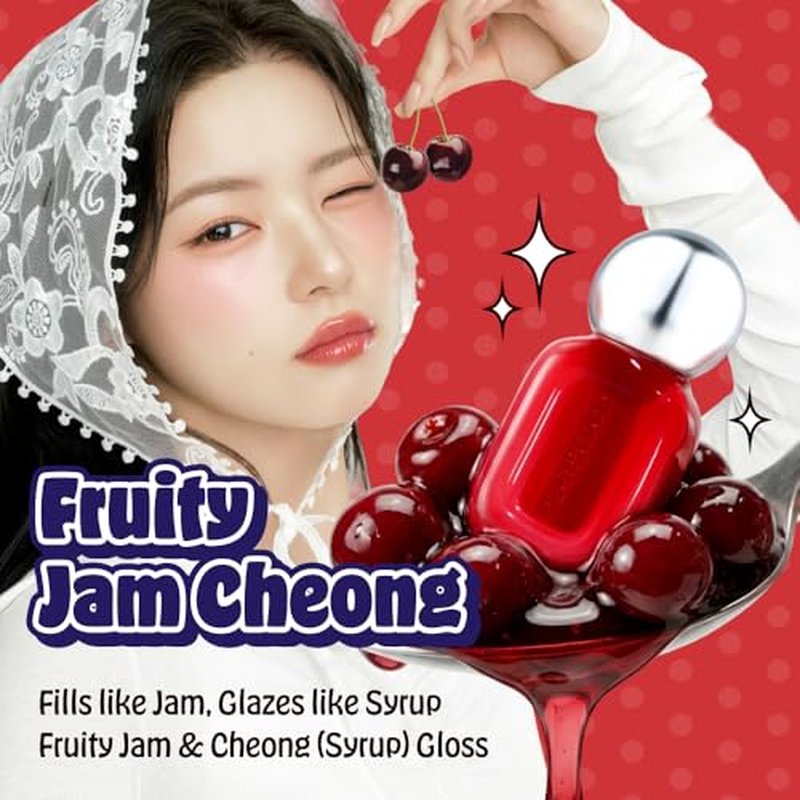 Fruity Jam Gloss (502 Figgy Day) Watery Glass Lip Tint, High Shine, Non-Sticky, Jelly Glaze, Buildable Long-Lasting Lip Stain, Hydrating Lightweight, Vivid Glassy Korean Makeup