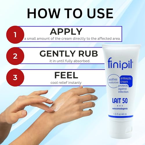 Nufree Finipil Lait 50 ? Antiseptic Post-Hair Removal Lotion, Soothes & Protects Skin, Set of 2 Tubes 44 Ml