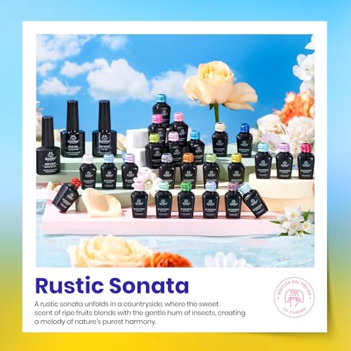 Rustic Sonata Pastel Gel Polish Set - 25 Color Nail Kit for DIY Manicure