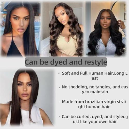 2x6 HD Lace Closure Straight Human Hair 16 Inch Natural Color - Brazilian Virgin