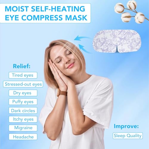 Unscented 60 Pack Steam Eye Masks for Dry Eyes & Relaxation - Disposable