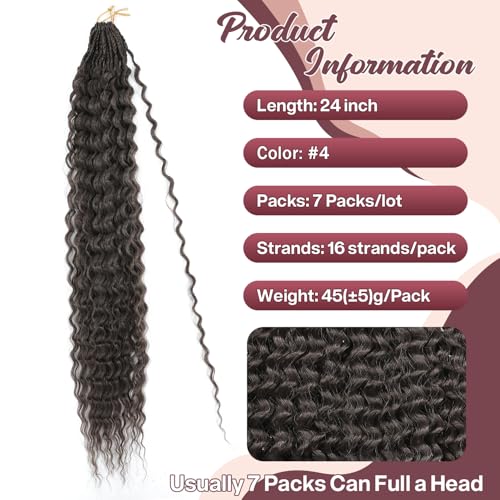 Deep Wave Crochet Hair 24 Inch 7 Packs Water Wave Synthetic Hair for Black Women
