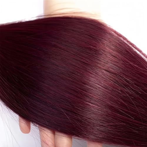 Blonde 99J Burgundy Straight Human Hair Extensions 8-12 Inch 3 Bundles