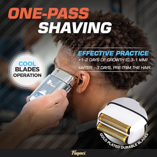 Fagaci Cordless Foil Shaver for Men - Silver, 5 Speed Ultra Close Razor