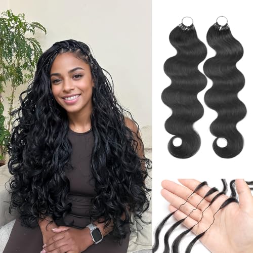 Crochet Human Hair Body Wave with Knots - 18 Inch, 50g - Unprocessed, Reusable