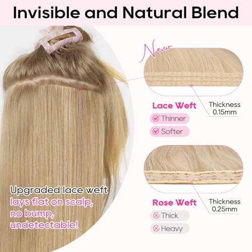 Clip in Hair Extensions 14 Inches Short Wavy Natural Hairpieces Black Brown - 4 Pack