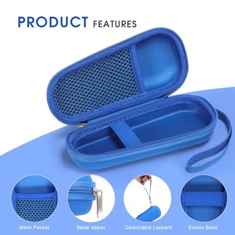 Hard Carry Case Compatible with N?graCoola CLIE Sonic Facial Cleansing Brush, Waterproof Case Storage Carrying Holder Fits for Silicone Face Scrubber and Charging Cable (Box Only), Blue