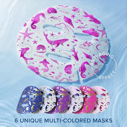 MAREE Collagen & Hyaluronic Acid Face Mask & Moisturizer Set - Anti-Aging Skin Care, 6 Pack & 1.7oz