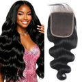 16 Inch Body Wave Lace Closure with Transparent 5x5 HD Lace Pre Plucked Baby Hair for Black Women - Natural Black Variation of THIS listing