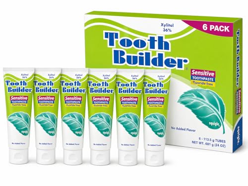 Fluoride-Free Sensitive Toothpaste 6-Pack with Xylitol - Unflavored 4oz