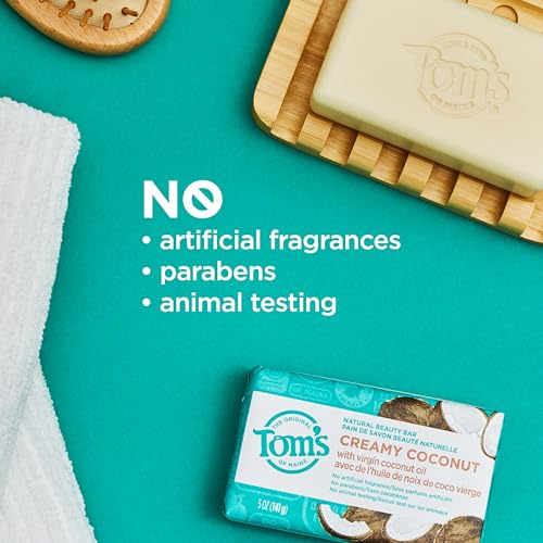 Tom¡¯s of Maine Natural Bar Soap Variety Pack, Lavender & Shea, Creamy Coconut, Orange Blossom, Lemon Bergamot, Dermatologically Tested, Paraben Free, Vegan, 4 Count