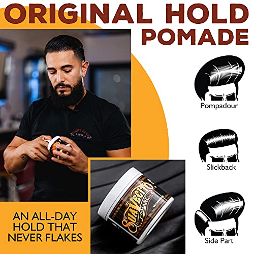Suavecito Pomade Firme (Strong) Hold 4 oz, 1 Pack - Pomade For Men - Medium Shine Water Based Wax Like Flake Free Hair Gel - Easy To Wash Out - All Day Hold For All Hair Styles