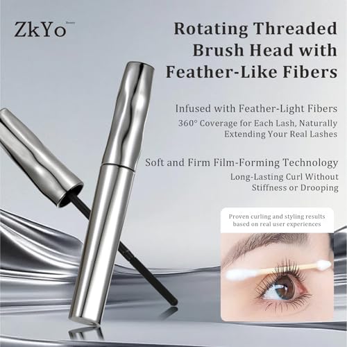 ZkYo Steel Tube Eyelash Primer, Waterproof & Smudge Proof Eyelash Primer Base Coat for Voluminous, Long Curling Lashes, Clump-Free and Flake-Resistant Formula (1pc)