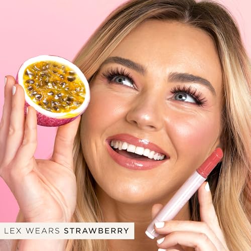 Vegan Lip Balm Set - Tarte Maracuja Juicy Lip Gloss with Vitamin E, Full Size, Rosa Pack of 2