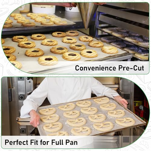 Precut White Parchment Baking Sheets 16-3/8 x 24-3/8 Inches - Full Pan 1000 pcs