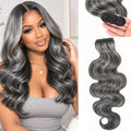 SIYUSI Gray Human Hair Bundles 16 Inch Wavy Curly Salt & Pepper Natural Color