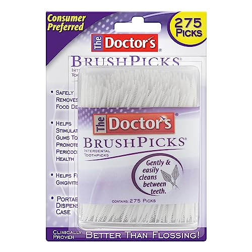 The Doctor's Interdental BrushPicks 275 Count Pack of 12 - Dentist Recommended Oral Care