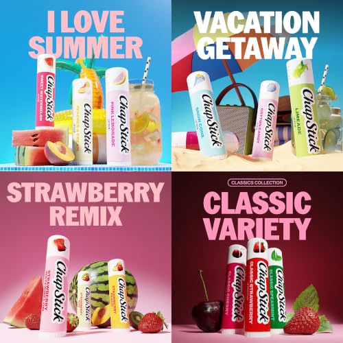 Lip Balm Pack - Hydrating Flavored Lip Care Set with 12 Sticks
