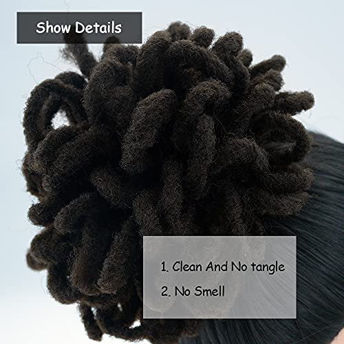 Yinmei Baibian 8 Inch 4# Dreadlocks Bun Ponytail Hair Extensions 2Pcs for Black Women