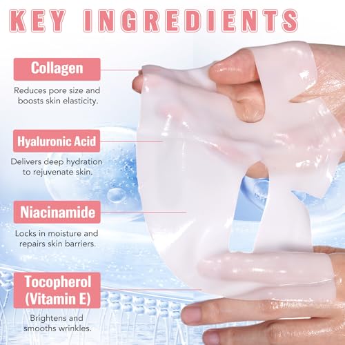 Collagen Hydrogel Sleeping Mask - Deep Hydrating & Firming Overnight Facial Treatment, Visibly Plumps Skin & Improves Appearance of Fine Lines