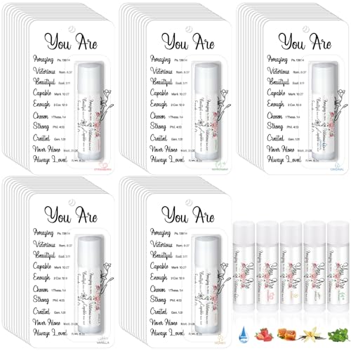 Sacubee 25 Pack Christian Lip Balm Party Favors for Women - Classic Flavors